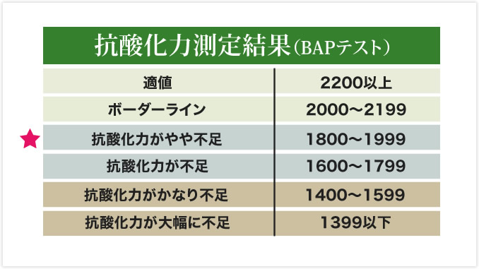 抗酸化力測定結果